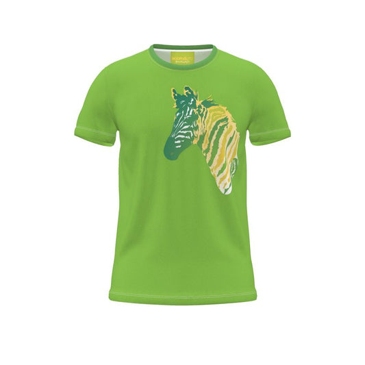 BoomGoo® T-shirt (unisex) "Zzzebra" 1blg blend on green