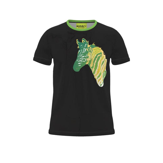 BoomGoo® T-shirt (unisex) "Zzzebra" 1blbk blend on black