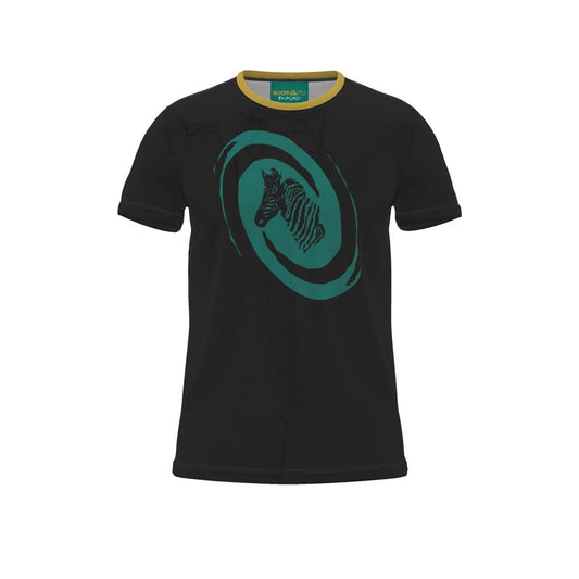 BoomGoo® T-shirt (unisex) "Zzzebra" 1sgbk Swirl green on black