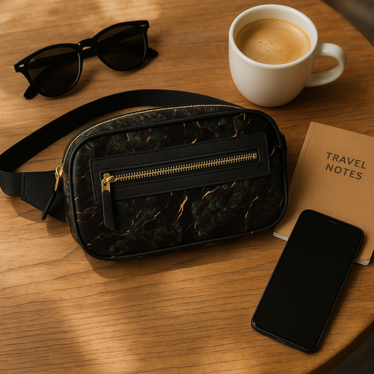 BoomGoo® Bum Bag F1488 "Black Gold Flow"