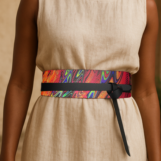 BoomGoo® leather wrap belt F840 "Frequency" 1