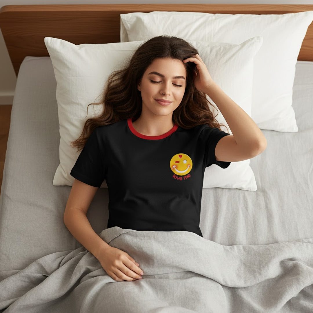 BoomGoo® T-shirt (unisex) "Happy" I 9 Love Me - black