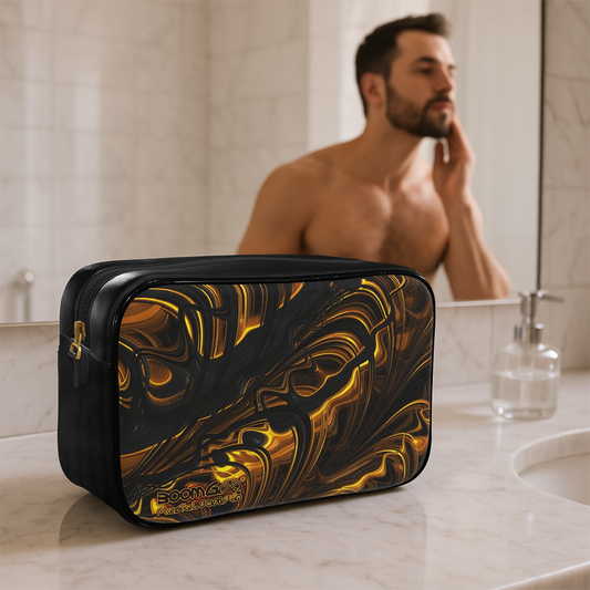 BoomGoo® Toiletry Bag (men) F1488 "Black Gold Flow" 1&6