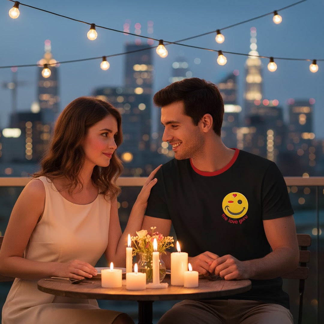 BoomGoo® T-shirt (unisex) "Happy" 12 Love Guru - black