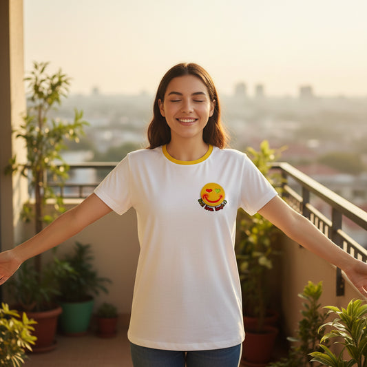 BoomGoo® T-shirt (unisex) "Happy" 19 Live! Love. Laugh ; )