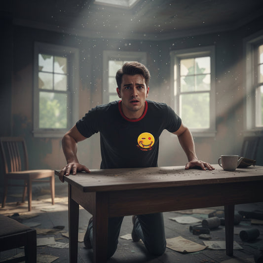 BoomGoo® T-shirt (unisex) "Happy" 21 Do I Scare You?" - black