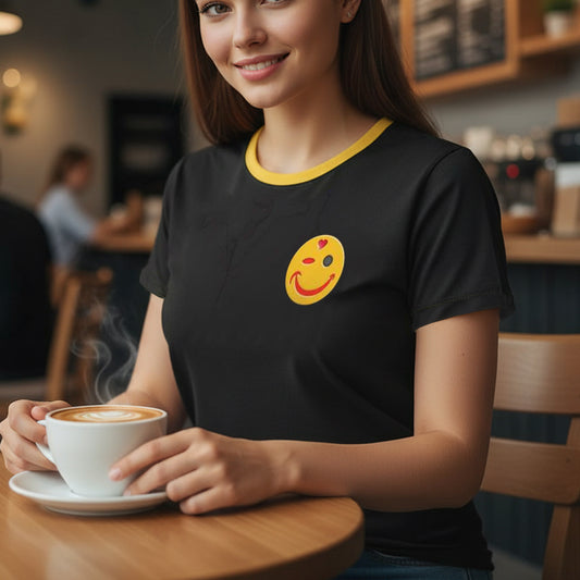 BoomGoo® T-shirt (unisex) "Happy" I 4 black