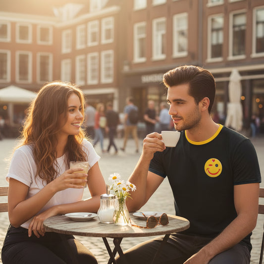 BoomGoo® T-shirt (unisex) "Happy" I 4 black