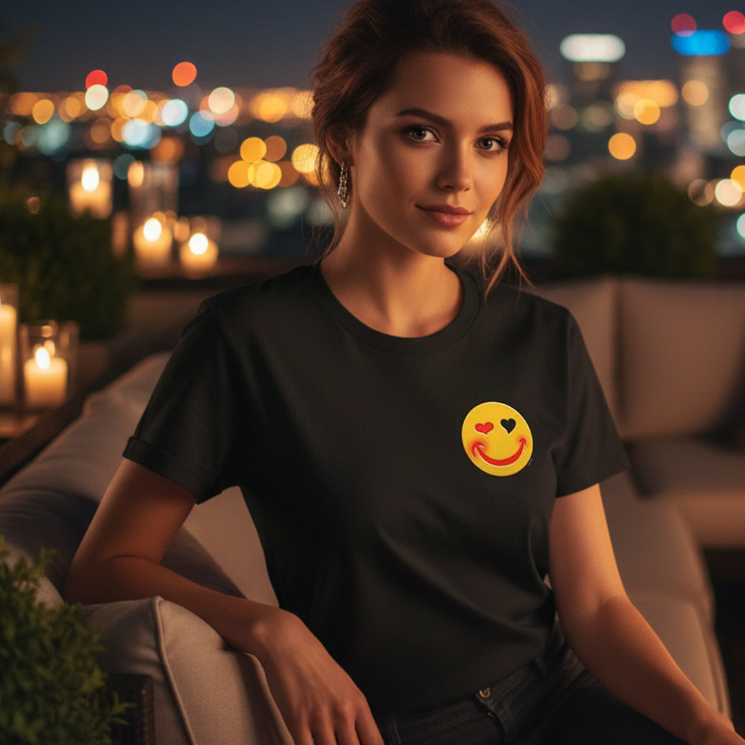 BoomGoo® T-shirt (unisex) "Happy" I 5 black