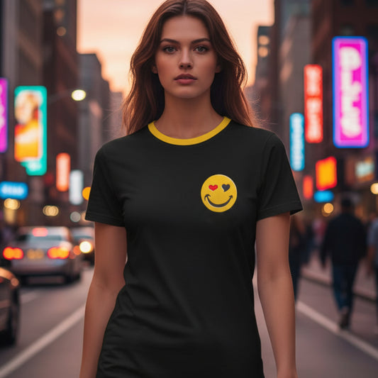 BoomGoo® T-shirt (unisex) "Happy" I 6 black