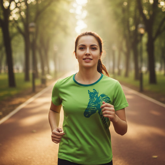 BoomGoo® T-shirt (unisex) "Zzzebra" 1gg on green