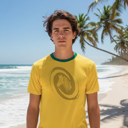 BoomGoo® T-shirt (unisex) "Zzzebra" 1sgogo Swirl gold on gold