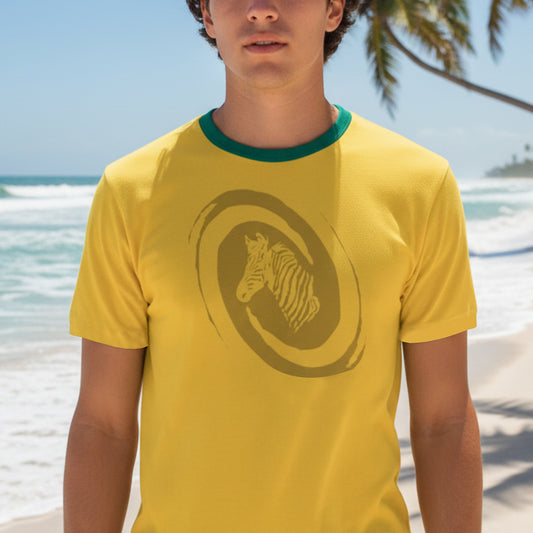 BoomGoo® T-shirt (unisex) "Zzzebra" 1sgogo Swirl gold on gold