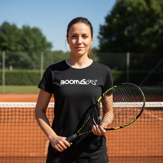 BoomGoo® T-shirt (unisex) cool brand logo 1b on black