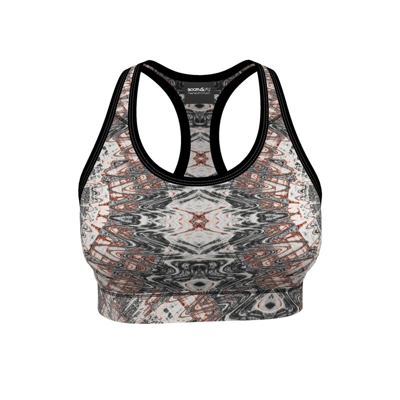 BoomGoo® Sports Bra F1180 "Pink Marble" 2