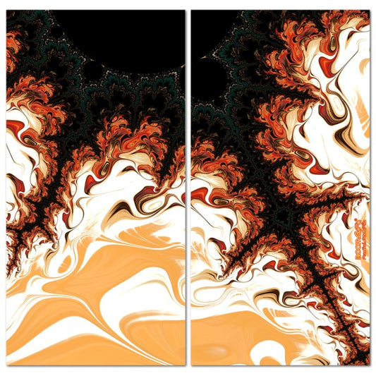 BoomGoo® art print Canvas Diptych F1152 "Sun Fireball" 1 (2x 140x70cm)