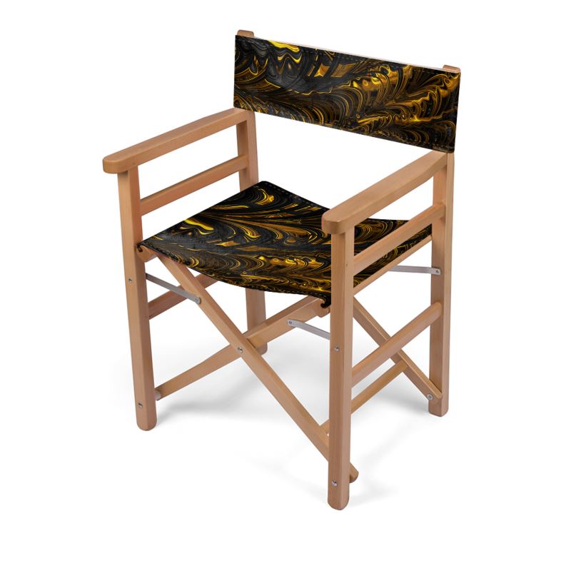 BoomGoo® Director's Chair F1488 "Black Gold Flow” 1